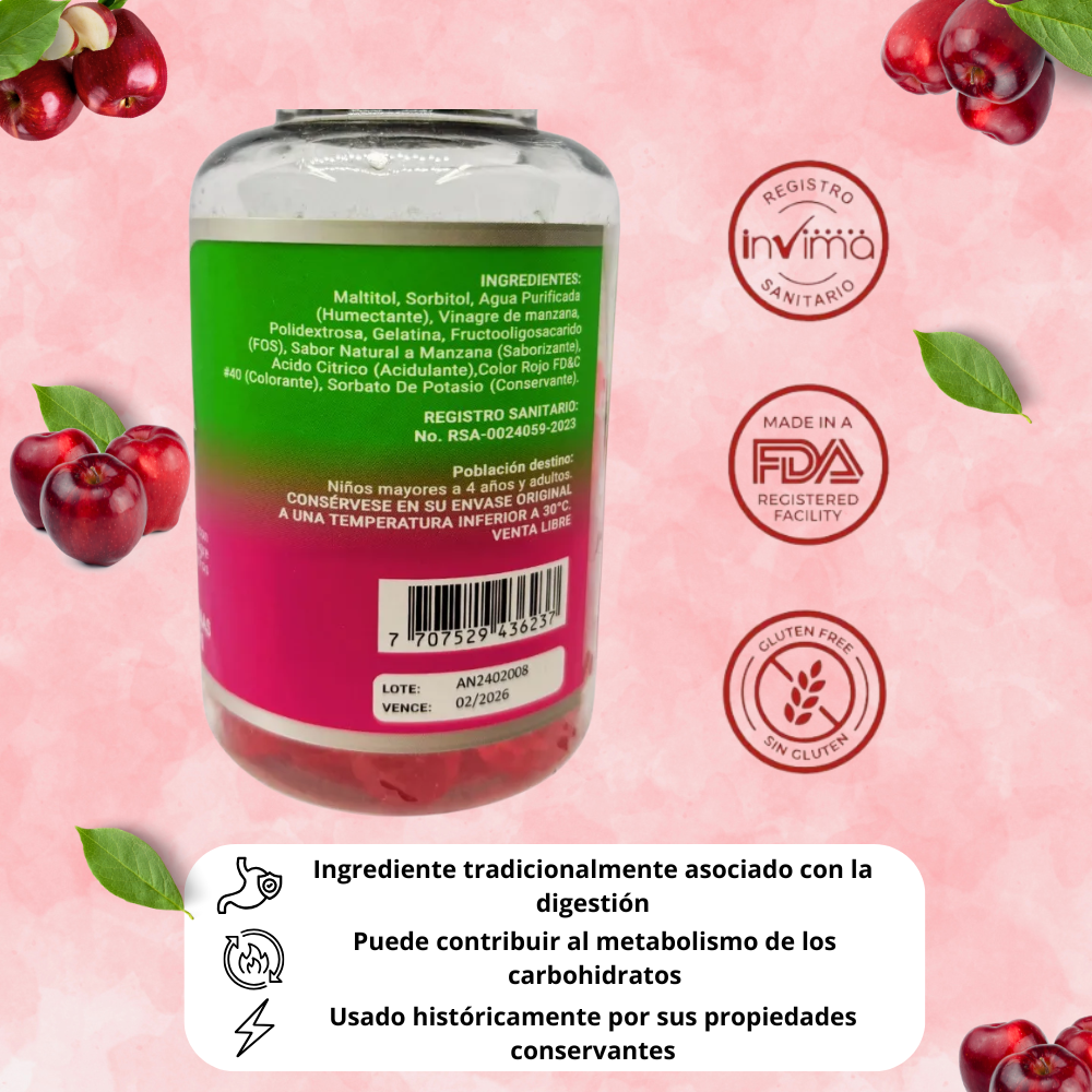 Vinagre de manzana en gomitas x60🍎